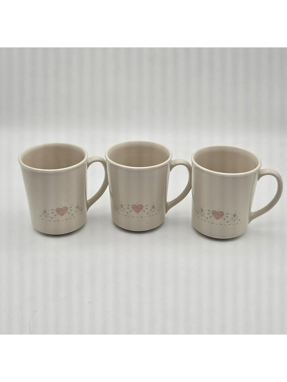 Vintage Corelle Corningware Forever Yours 12 Oz Coffee Mugs Set Of 3 Cottagecore